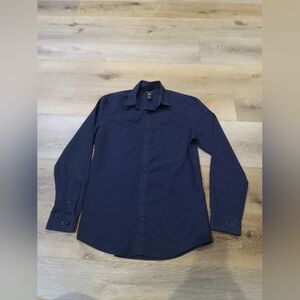 H&M Dark Blue Casual Button Down Shirt Sz M